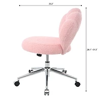 Simplie Fun 360 Swivel Height Adjustable, Swivel Chair, Teddy Fabric, Home Office Chair