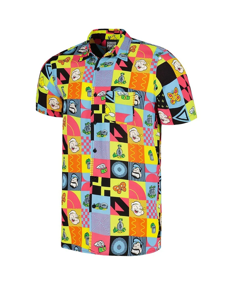 Reason Men's and Women's Yellow Popeye Trapped Button-Up Shirt