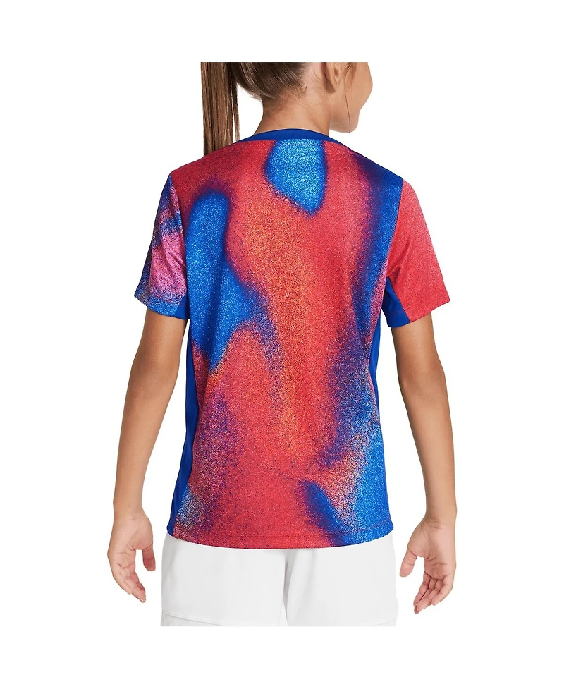 Nike Big Boys and Girls Red/Blue Usmnt 2024 Academy Pro Pre-Match Sponsor Top