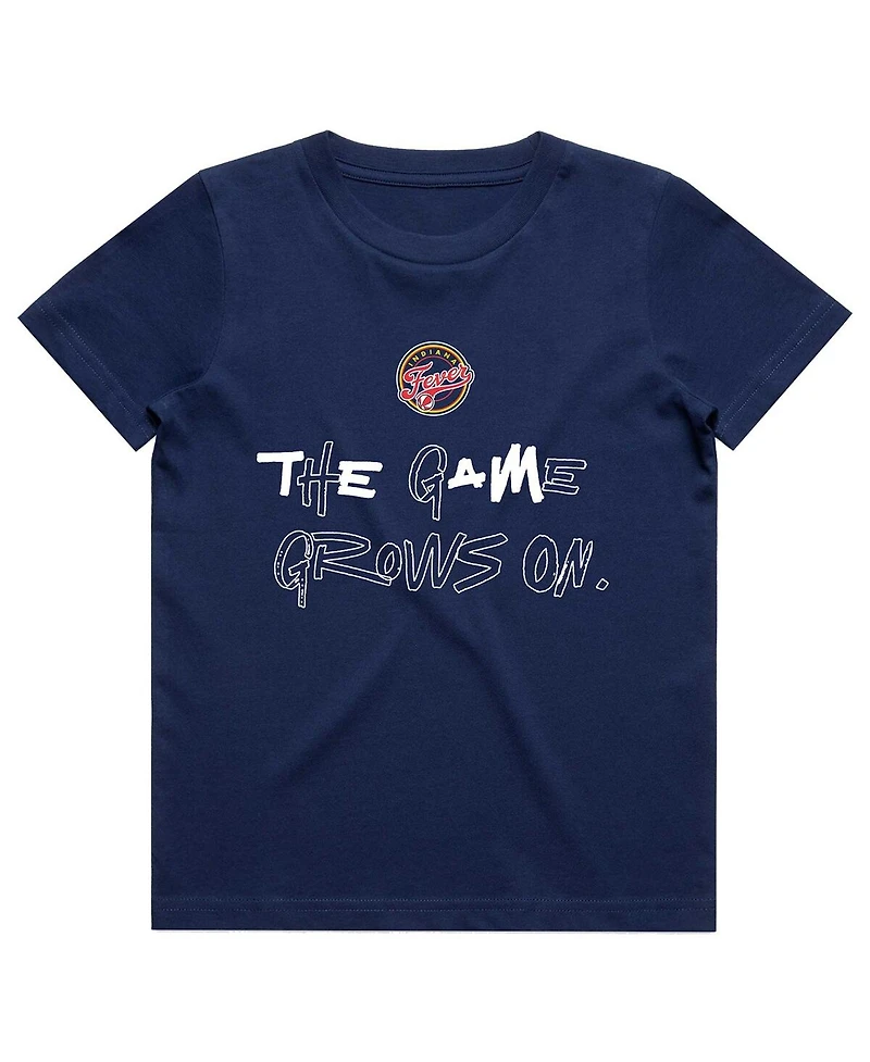 Round21 Big Boys and Girls Caitlin Clark Navy Indiana Fever Player Signature T-Shirt