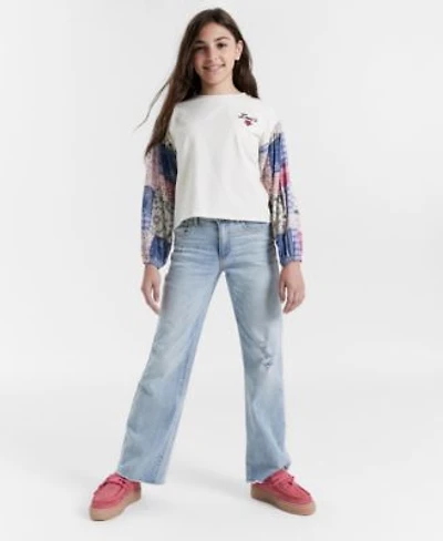 Levis Big Girls Woven Long Sleeve Top Wide Leg Jeans