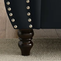 Simplie Fun Black Velvet Chesterfield Sofa, 3-Seater, Tufted Couch