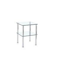 Streamdale Furniture Clear 2-Tier Side/End Table with Storage