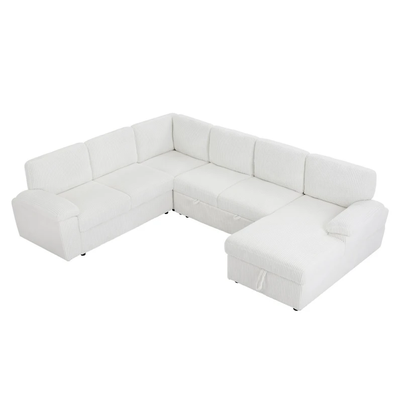 Streamdale Furniture Corduroy Modular Sleeper Sofa for Home & Office