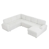 Streamdale Furniture Corduroy Modular Sleeper Sofa for Home & Office