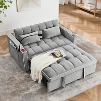 Streamdale Furniture 55.51 Inch Versatile Foldable Sofa Bed In 3 Lengths, Modern Sofa Sofa Sofa
