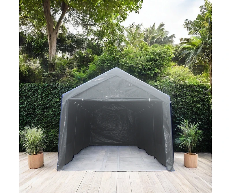 Streamdale 10x20FT Heavy Duty Canopy Carport Outdoor Portable Garage Grey