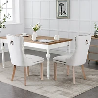 Streamdale Contemporary Flax Upholstered Dining Chair Set