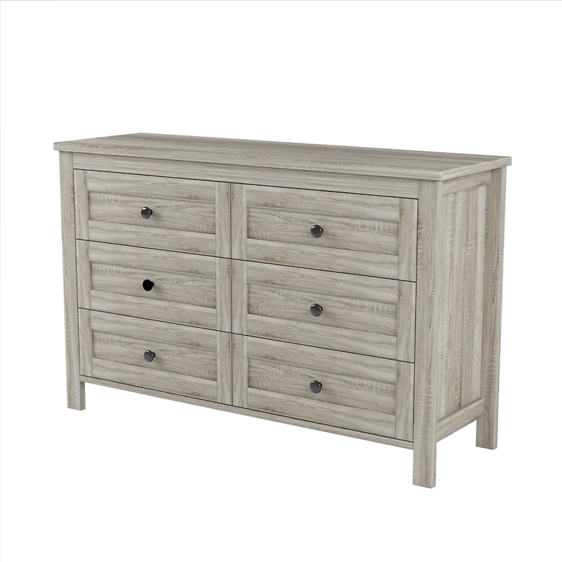Streamdale Antique Gray Farmhouse Dresser, 6 Drawers