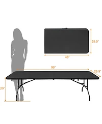 Streamdale Portable Plastic Camping Table, High Load Bearing Foldable Black Table