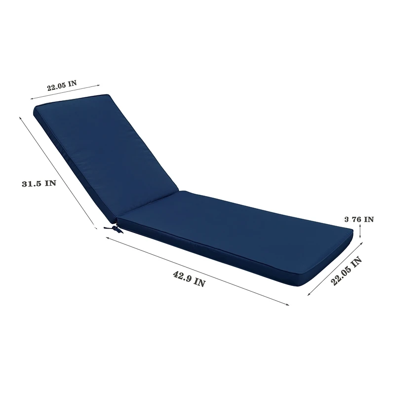 Simplie Fun Outdoor Lounge Chair Cushion Replacement Patio Funiture Seat Cushion Chaise Lounge Cushion-Navy Blue
