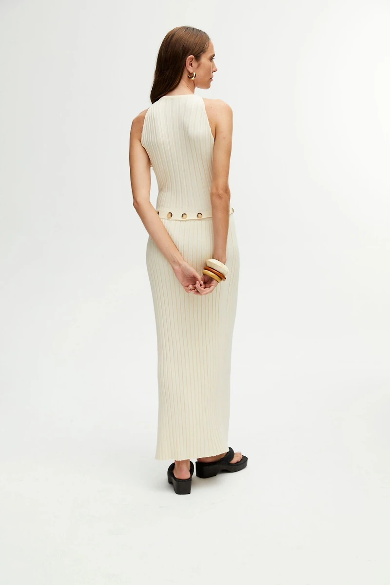 Nocturne Women's Ribbed Dress with Slits