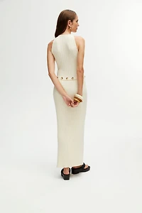 Nocturne Women's Ribbed Dress with Slits