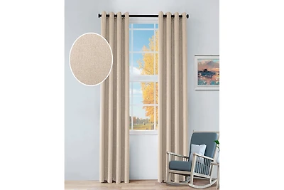 Superior Senna Textured Curtain Set of 2 Panels with Grommet Header, 52" X 108"
