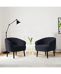 WestinTrends 29" Wide Mid Century Modern Club Barrel Accent Armchair, Set of 2