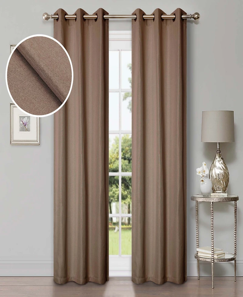 Superior Linen-Inspired Classic Room Darkening Modern Fade Resistant -Piece Curtain Set with Grommet Header Top