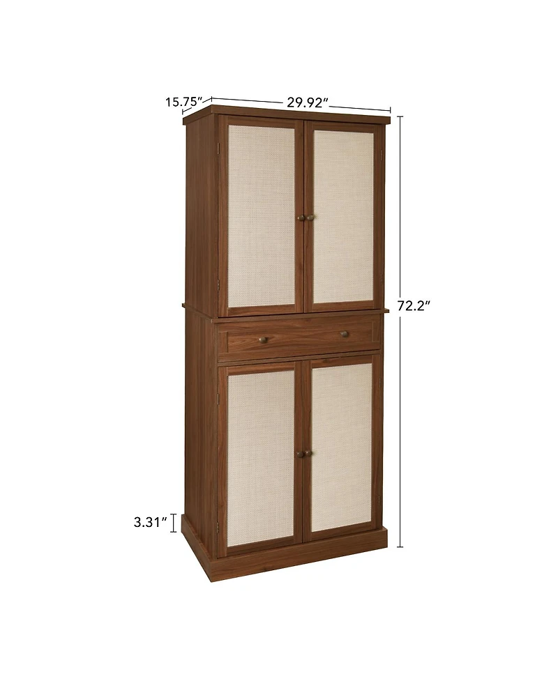 Streamdale Furniture 4 Door Cabinet With 1 Drawer, With 4 Adjustable Inner Shelves, Storage Cabinet