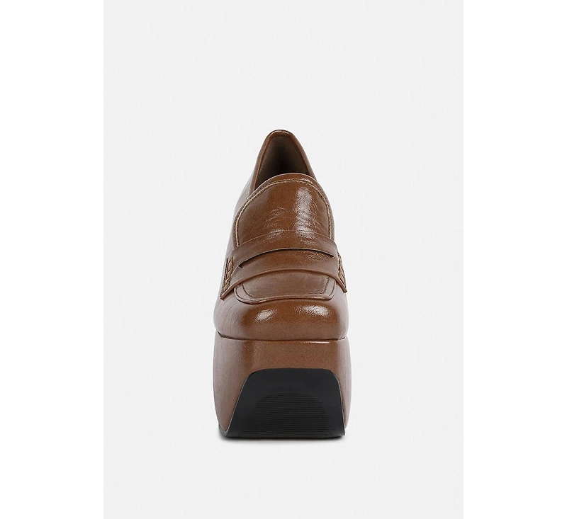 Gilliam Womens High Platform Wedge Loafers