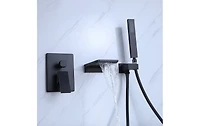 Matte Black Bathtub Faucet with Wall Mount and Handheld Shower