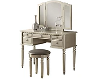 Streamdale Modern Vanity Set with Foldable Mirror and Drawers