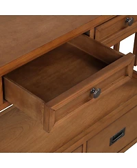 Simplie Fun 36" Farmhouse Pine Wood Console Table Entry Sofa Table With 4 Drawers & 1 Storage Shelf