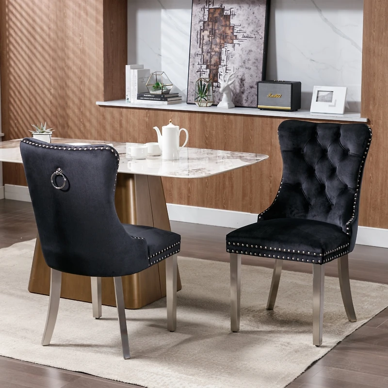 Simplie Fun Nikki Collection Modern, High-End Tufted Solid Wood Contemporary Velvet Upholstered Dining