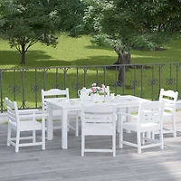 Simplie Fun Patio Dining Chair With Armset Set Of 2, Pure White With Imitation Wood Grain Wexture, Hips Material