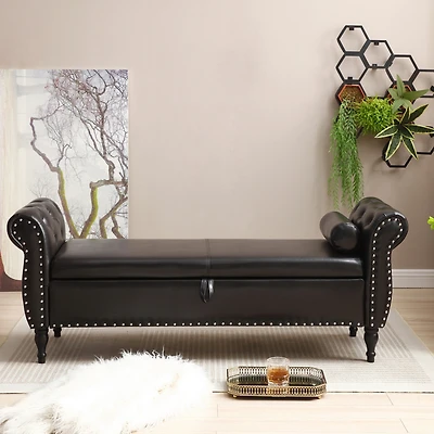 Streamdale 63" Upholstered End Bench with Flip-Top Storage