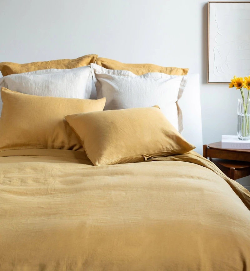 100% French Linen Flanged Euro Sham 26" x