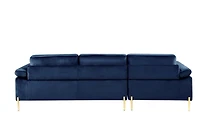 Streamdale Furniture Shannon Velvet Sectional Sofa With Chaise