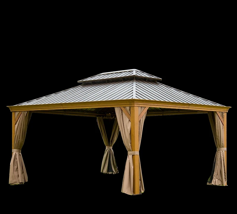 Streamdale 12'X 16' Aluminum Hardtop Gazebo with Curtains & Netting