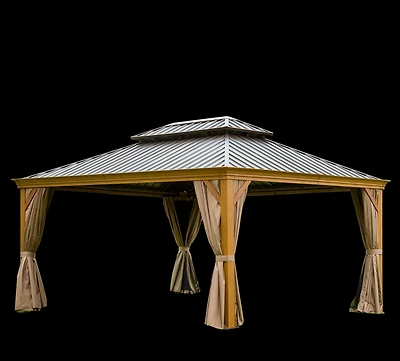 Streamdale 12'X 16' Aluminum Hardtop Gazebo with Curtains & Netting