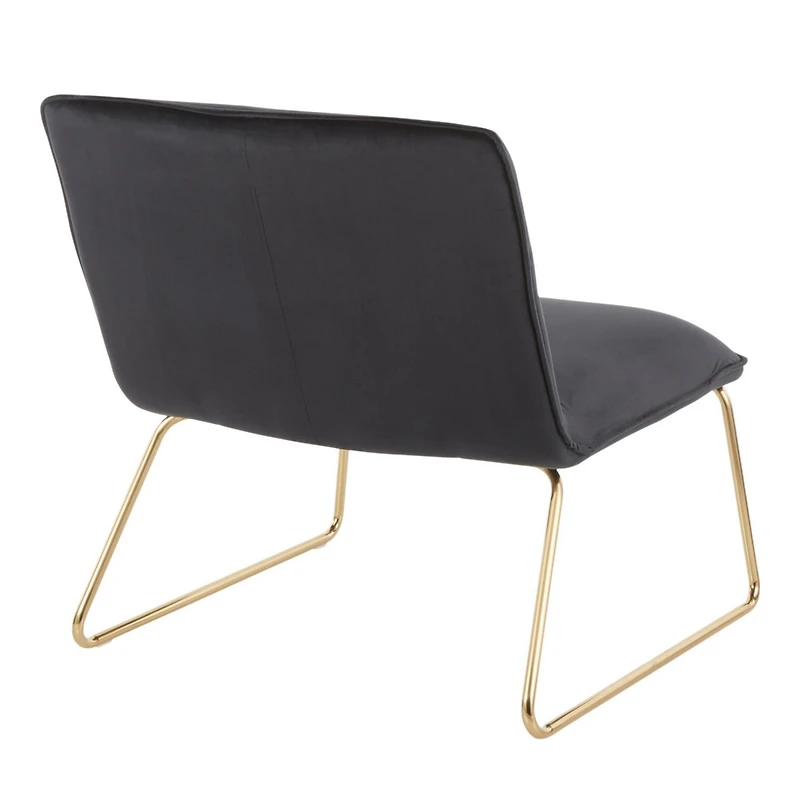 Simplie Fun Casper Contemporary Accent Chair In Gold Metal And Black Velvet