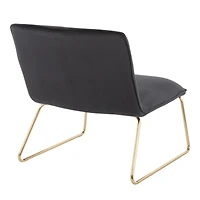 Simplie Fun Casper Contemporary Accent Chair In Gold Metal And Black Velvet