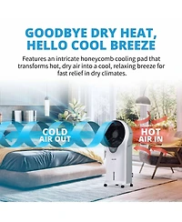 Newair Evaporative Air Cooler and Portable Cooling Fan, 470 Cfm with Cyclone Circulation and Energy Efficient Eco-Friendly Cooling, 3 Fan Speeds, 3 Mo