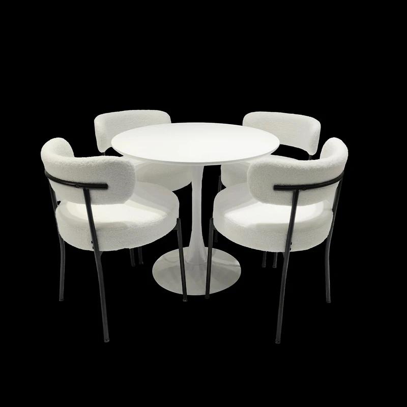 Simplie Fun Set of 2 White Mid Century Dining Chairs