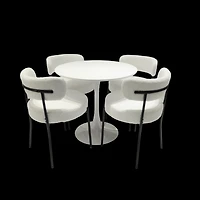 Simplie Fun Set of 2 White Mid Century Dining Chairs