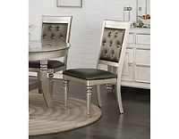 Simplie Fun Luxury Silver Accent Tufted Upholstered Chairs Set Of 2 Dining Side Chairs