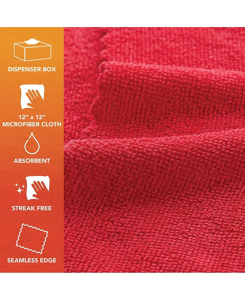 Arkwright Home Smart Rags Microfiber Cleaning Cloths (Box of 50), 12x12 in., Reusable, Multi-Purpose, Color Options