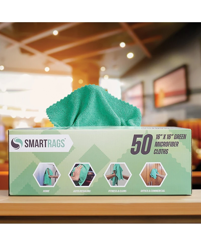Arkwright Home SmartRags Xl Microfiber Cleaning Cloths (Box of 50), 35 Grams, 16x16, Reusable, Multi-Purpose, Color Options