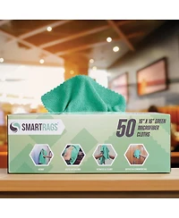 Arkwright Home SmartRags Xl Microfiber Cleaning Cloths (Box of 50), 35 Grams, 16x16, Reusable, Multi-Purpose, Color Options