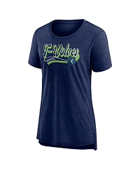 Fanatics Women's & Men's Heather Navy Minnesota Timberwolves League Leader Tri-Blend T-Shirt
