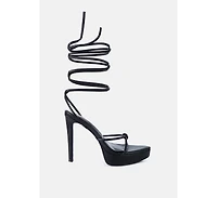 Women's Bondage High Heel Lace Up Sandals