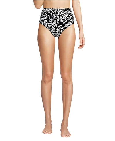 Lands' End Women's Chlorine Resistant Pinchless High Waisted Bikini Bottoms