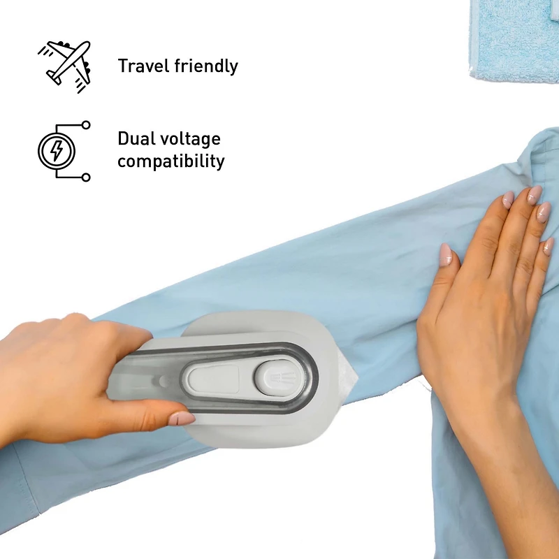 Travel-Ready Garment Grooming Kit: Compact Lint Remover, Fabric Shaver & Mini Iron