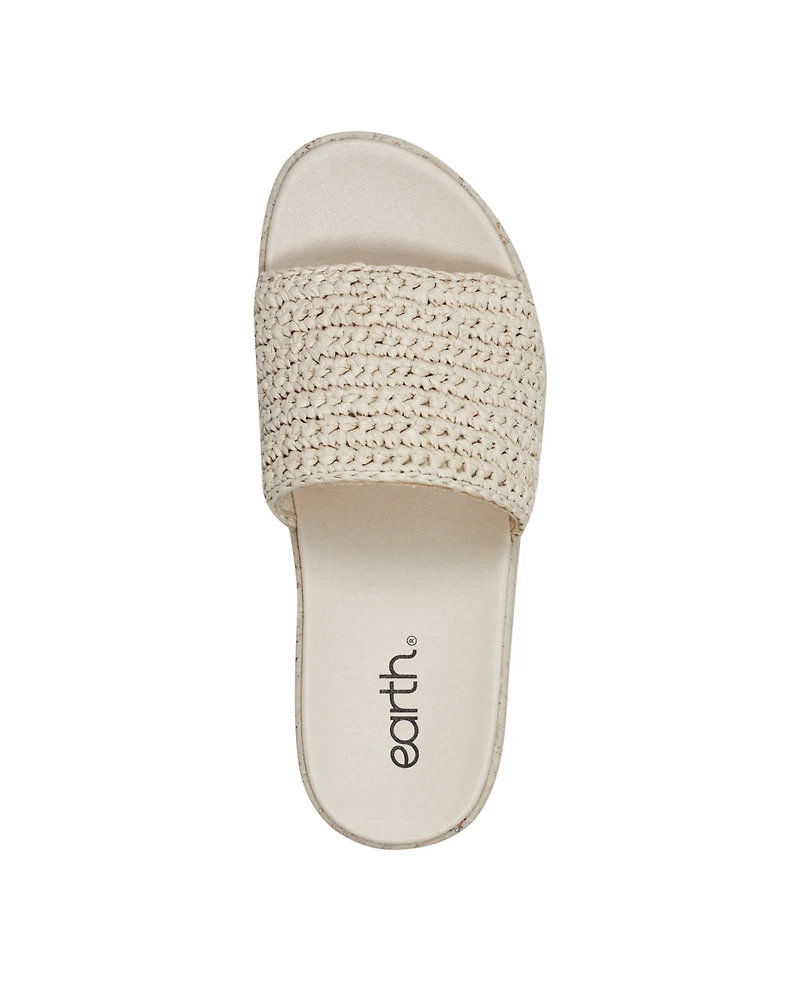 Earth Women's Sachan Woven Band Slip-On Platform Sandals