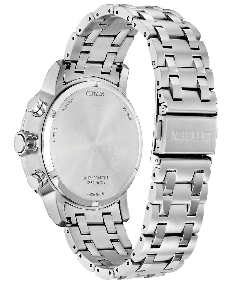 Citizen Eco-Drive Men's Chronograph Weekender Stainless Steel Bracelet Watch 44mm
