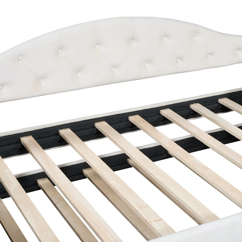 Simplie Fun Gray Velvet Daybed with Trundle & Usb Charging