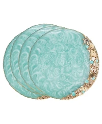 Saro Lifestyle Resin Enchanted Seashell Placemat Set of 4,14"x14"