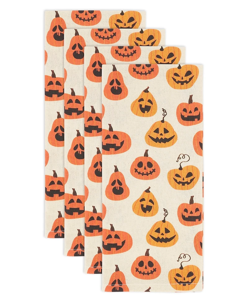 Saro Lifestyle Spice of Fall Pumpkin Kitchen Towel Set of 4,18"x28"
